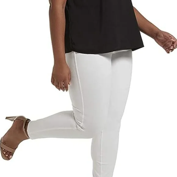 No Nonsense Women's Cotton Leggings 1 Pr White 2X Plus Sz